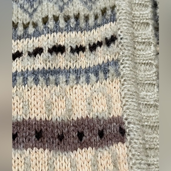 Anthro Sleeping On Snow Cardigan M Fair isle Knit Cottage Grandmacore Waterfall - Picture 15 of 16